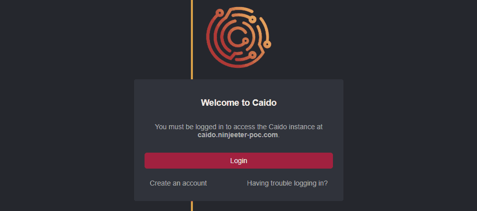 Login page.