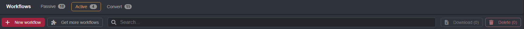 Creating a new active workflow.
